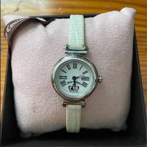 Juicy Couture white leather small circle watch